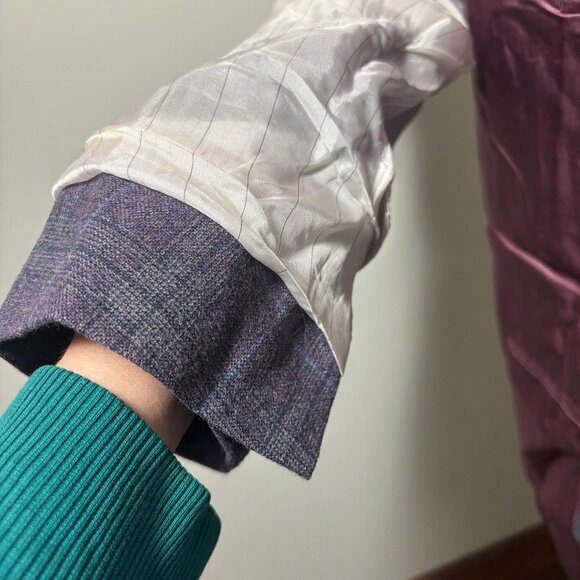 $1695 Canali 1934 Italy Purple Flannel Wool Blazer Jacket Sport Coat 48R CURRENT - Picture 7 of 10